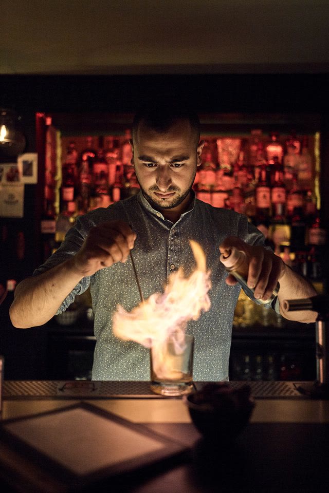 Cocktail flambé au Douanier